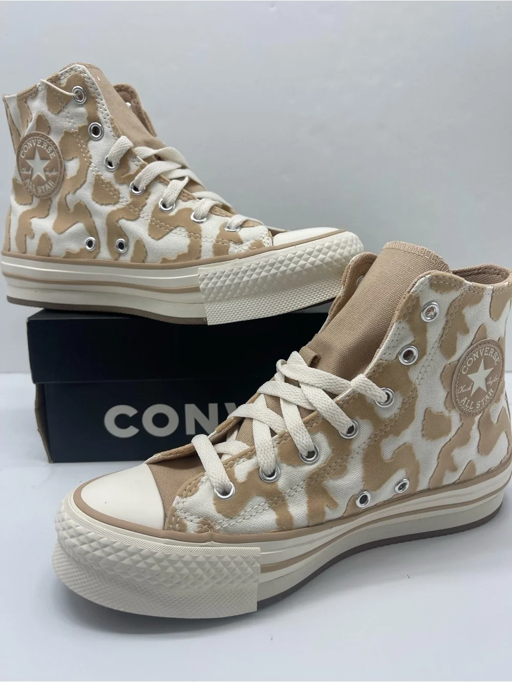 Converse WMNS CTAS EVA LIFT HI EGRET/WARM QUARRY/EGRET A11112C Platform Sneakers
